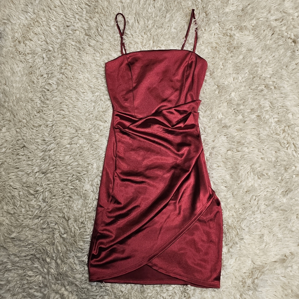 Windsor Red Satin Mini Dress XS